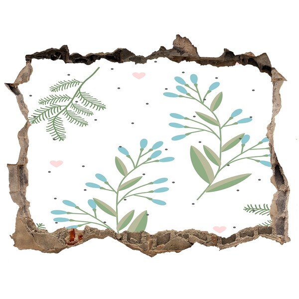 Hole in the wall decal Green garden in a hole in the wall