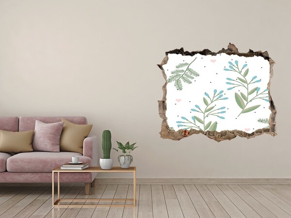 Hole in the wall decal Green garden in a hole in the wall