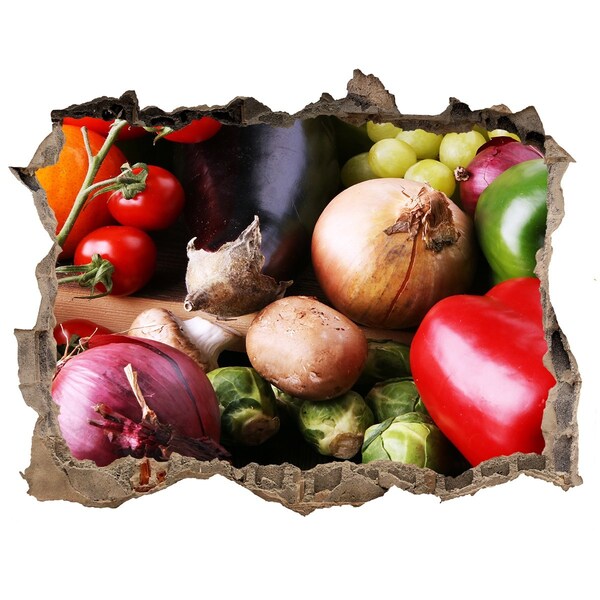 Hole in the wall sticker Fruit and Vegetables in a Hole in the Wall