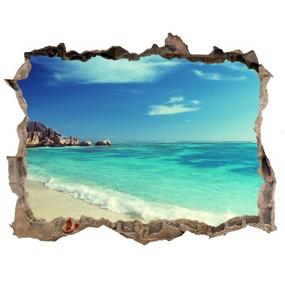 Hole wall sticker Seychelles beach