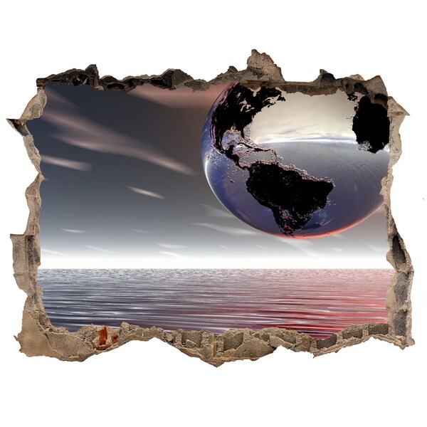 Hole in the wall decal A broken reality with an ocean view