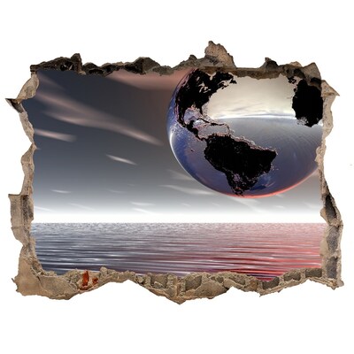 Hole in the wall decal A broken reality with an ocean view