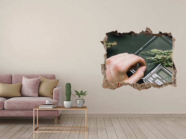 Hole in the wall sticker Weight with marijuana