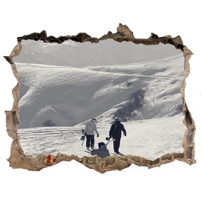 Hole in the wall sticker Winter mountain landscape