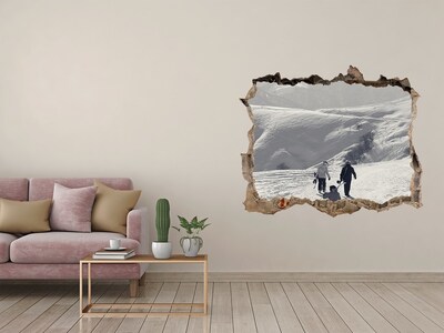 Hole in the wall sticker Winter mountain landscape