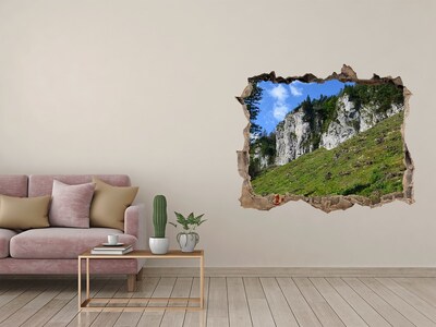 Hole in the wall decal Mountain landscape through a hole in the wall
