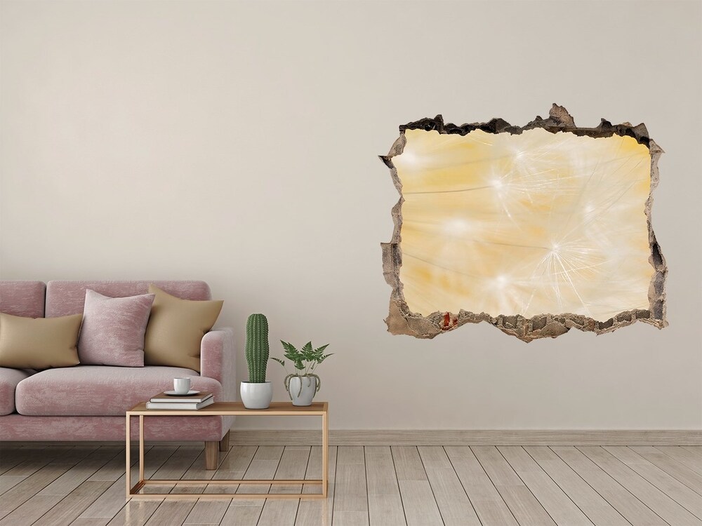 3D wall hole wallpaper Dandelion