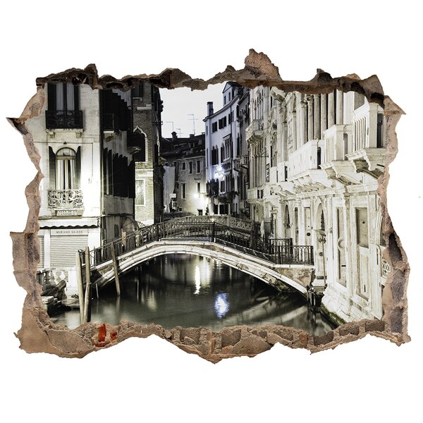 Hole wall sticker Venice at night
