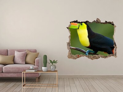Hole in the wall decal Toucan in a tropical forest