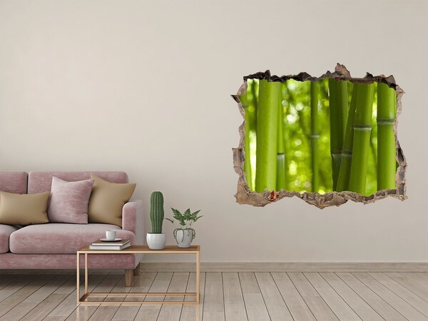 Hole wall sticker Green bamboo grove