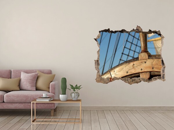 Hole in the wall decal Rudder on the yacht