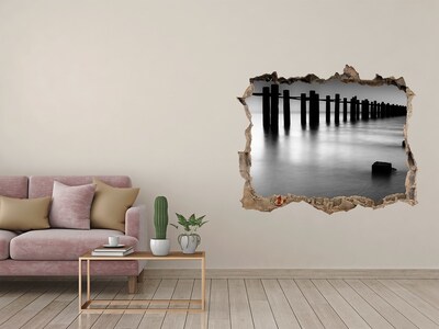 Hole wall sticker A sunken pier in a monochromatic setting