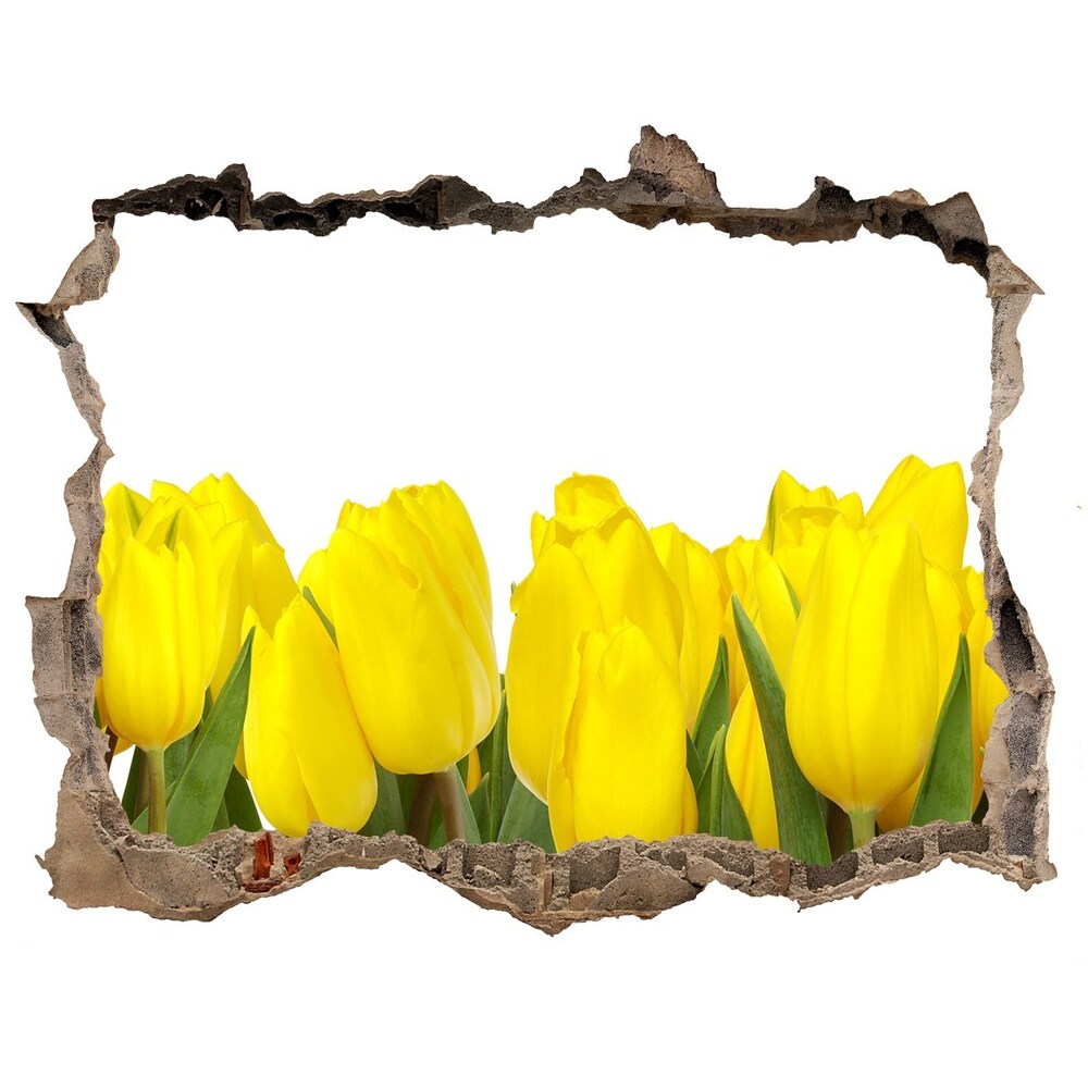 Hole wall sticker Yellow tulips