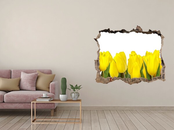 Hole wall sticker Yellow tulips