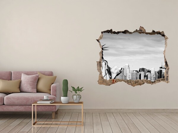 Hole wall sticker Statue of Liberty in New York