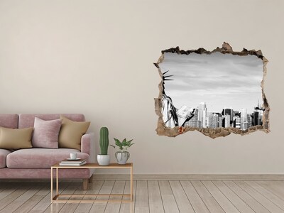 Hole wall sticker Statue of Liberty in New York