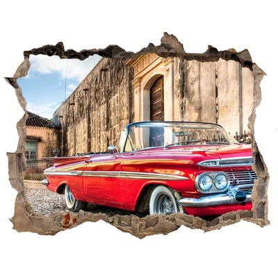 3D wall hole A classic convertible in a picturesque setting