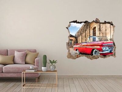 3D wall hole A classic convertible in a picturesque setting