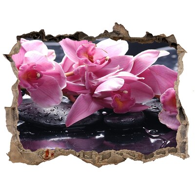 Hole wall sticker Pink orchid