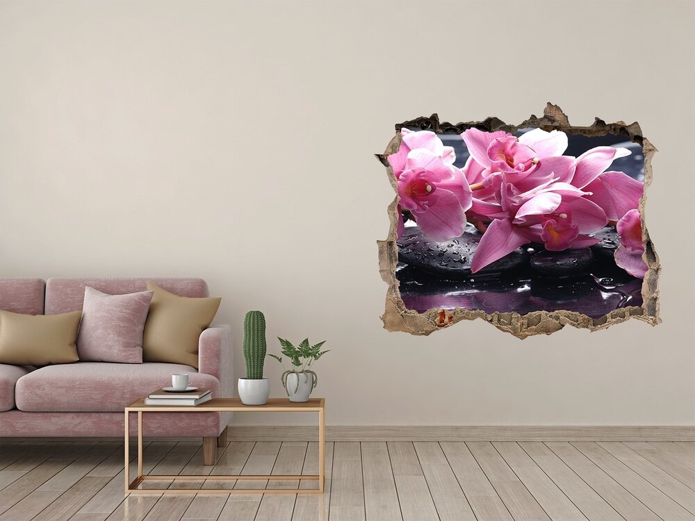 Hole wall sticker Pink orchid