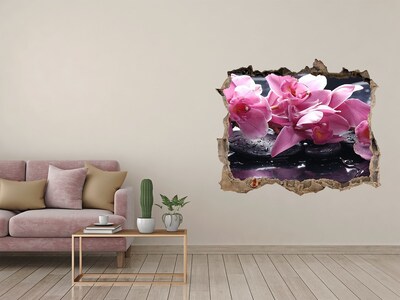 Hole wall sticker A flower paradise in ruins