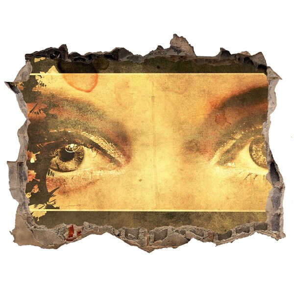 Hole wall sticker Eyes from behind the wall