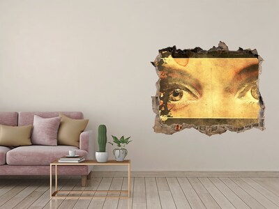 Hole wall sticker Eyes from behind the wall