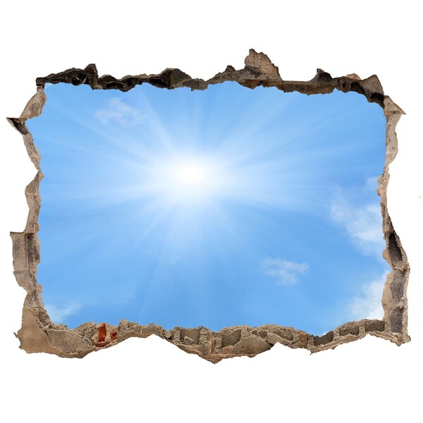 Hole in the wall decal Sky with sun rays