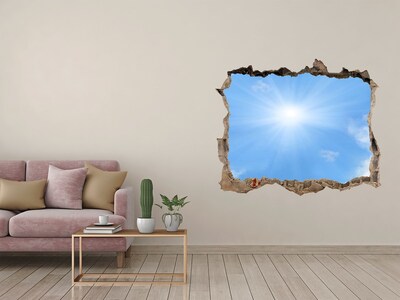 Hole in the wall decal Sky with sun rays