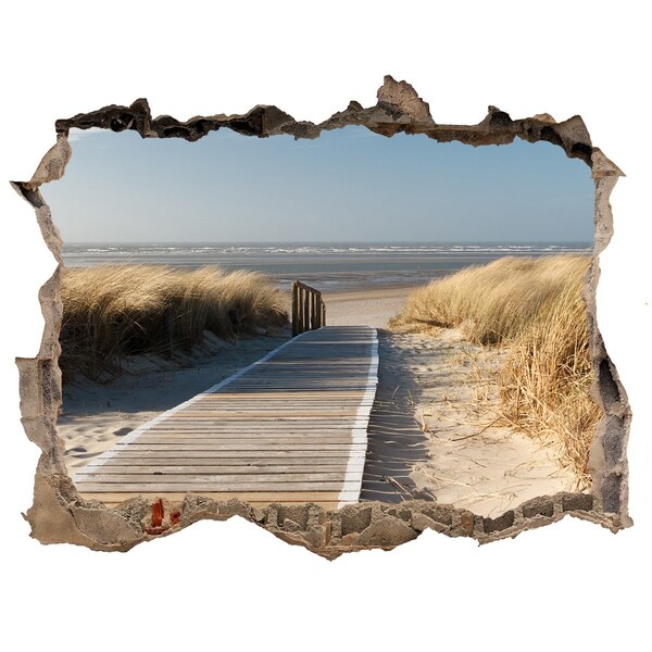 Hole in the wall decal Signpost to the beach