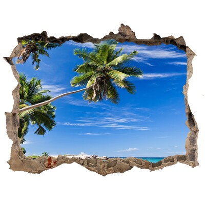 Hole in the wall sticker Tropical oasis behind the wall