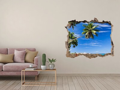 Hole in the wall sticker Tropical oasis behind the wall