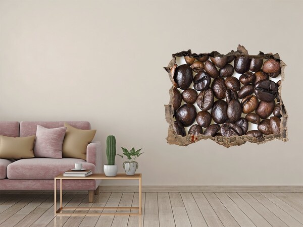 3D wall hole wallpaper Coffee beans