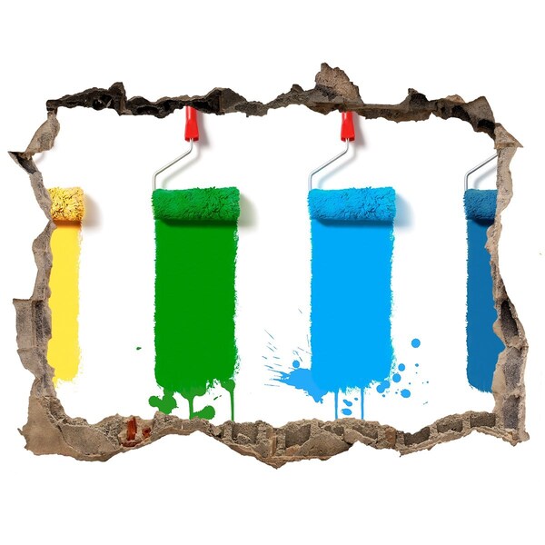 Hole in the wall sticker Painting in a new style