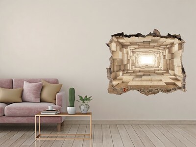 Hole in the wall decal Wooden tunnel