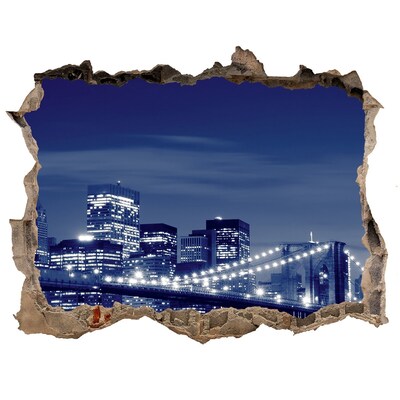 Hole in the wall decal New York at night