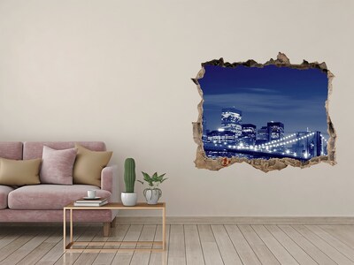 Hole in the wall decal New York at night