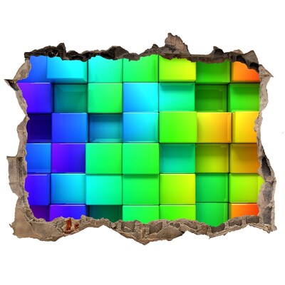 Hole wall sticker Colorful Tetris Wall