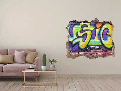 Hole in the wall decal Graffiti on a damaged wall