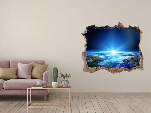 Hole wall sticker Cosmic view of Earth
