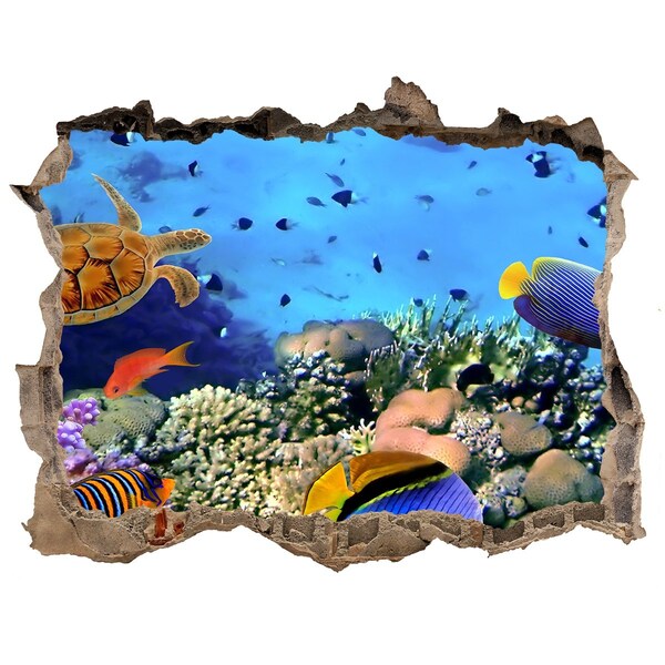 Hole wall sticker Coral reef