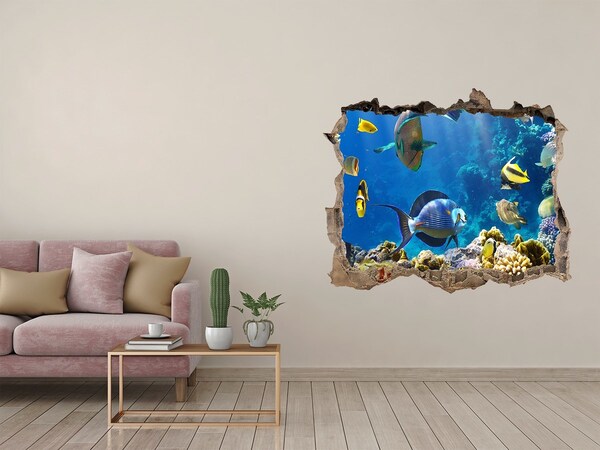 Hole wall sticker The underwater world of the coral reef
