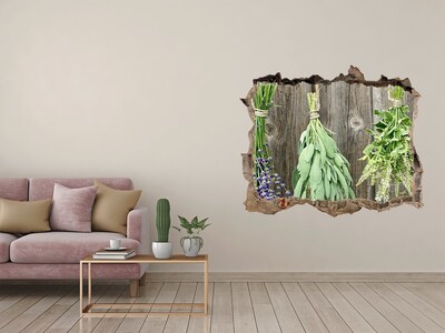 3D wall hole Herbs in a Rustic Kitchen