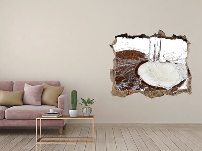 Hole in the wall sticker Coconut in a stream of water