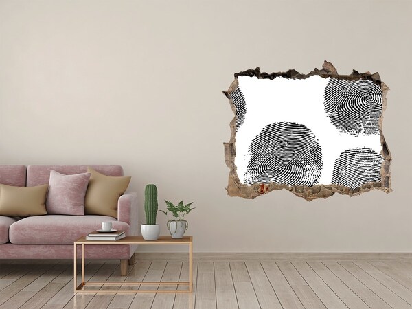 3D wall hole wallpaper Fingerprints