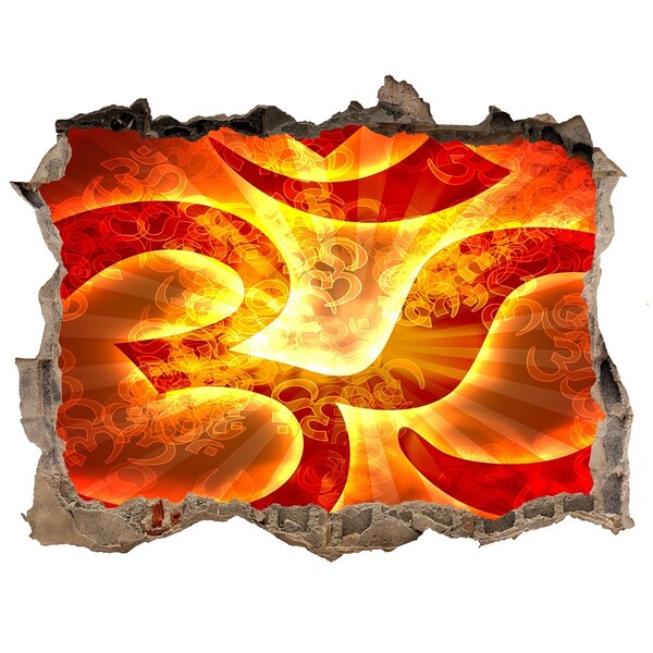 Hole wall sticker The burning sign of the OM