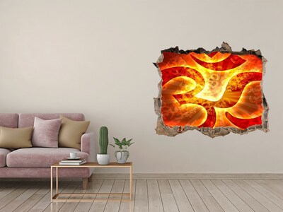 Hole wall sticker The burning sign of the OM