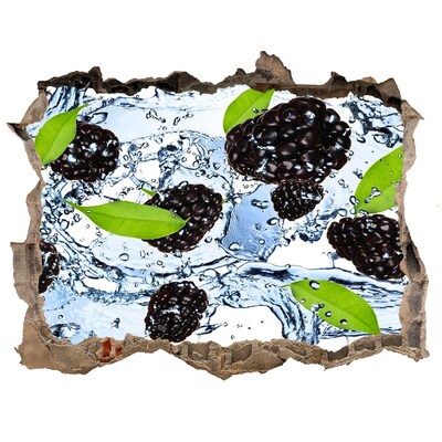 Hole in the wall decal Blackberries and water