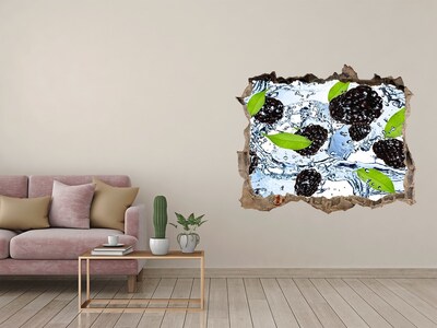 Hole in the wall decal Blackberries and water