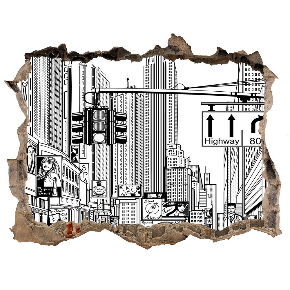 Hole in the wall decal New York streets